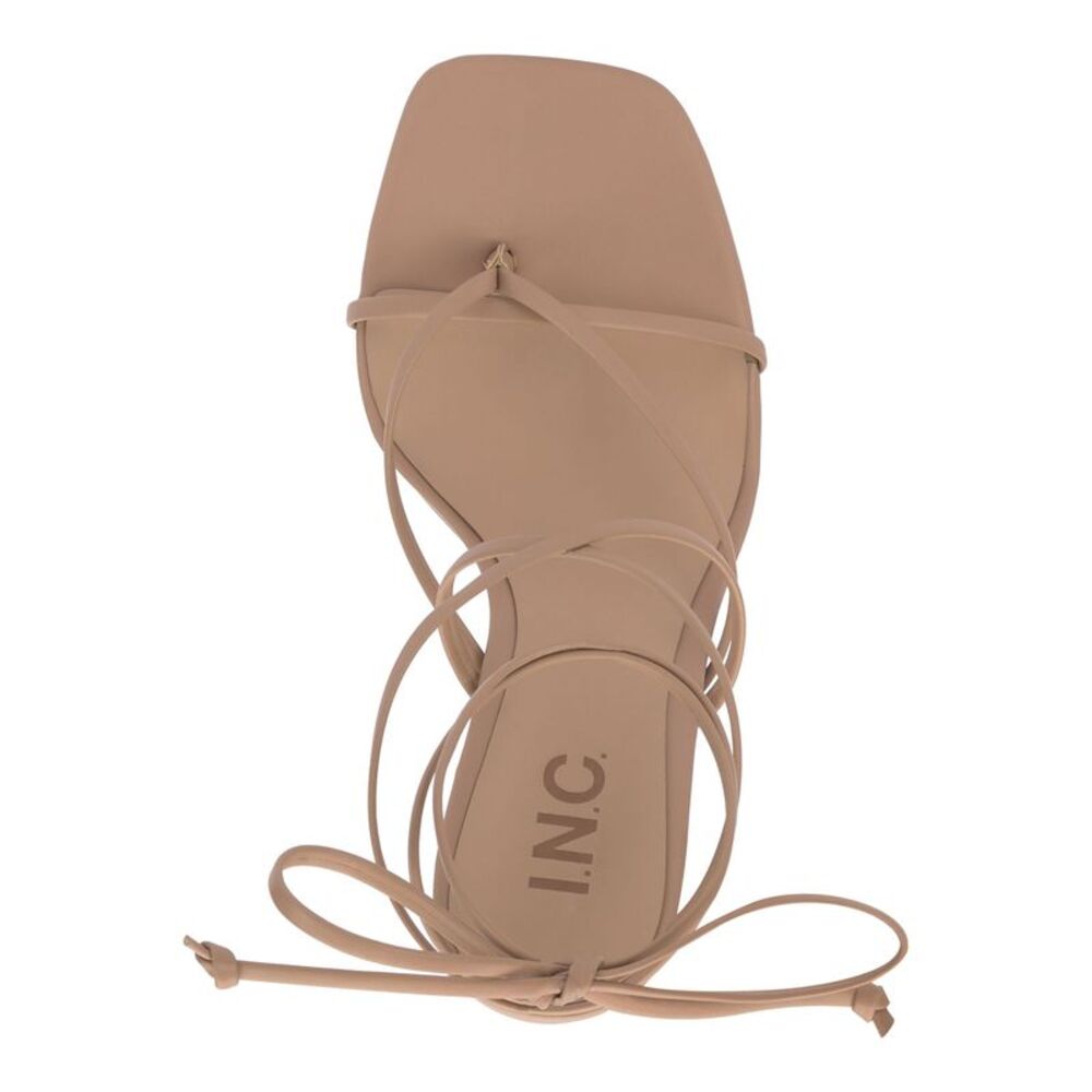 INC Womens Beige Wrapping Ankle Tie Lellina Toe Heeled Gladiator Sandal 8.5 M - Picture 3 of 4